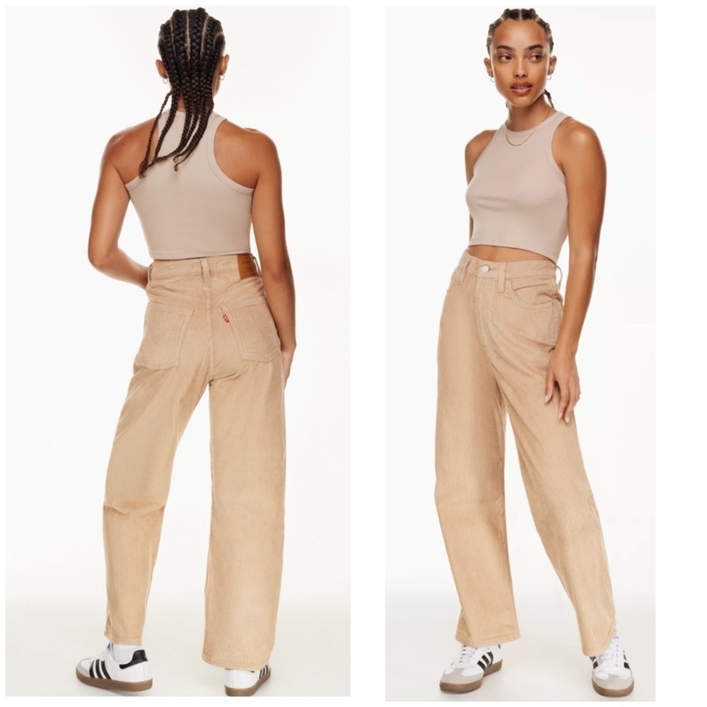 Levi's Ribcage Straight Ankle Cord Jeans Gronola Beige Natural NWT Sz 27 x 27.